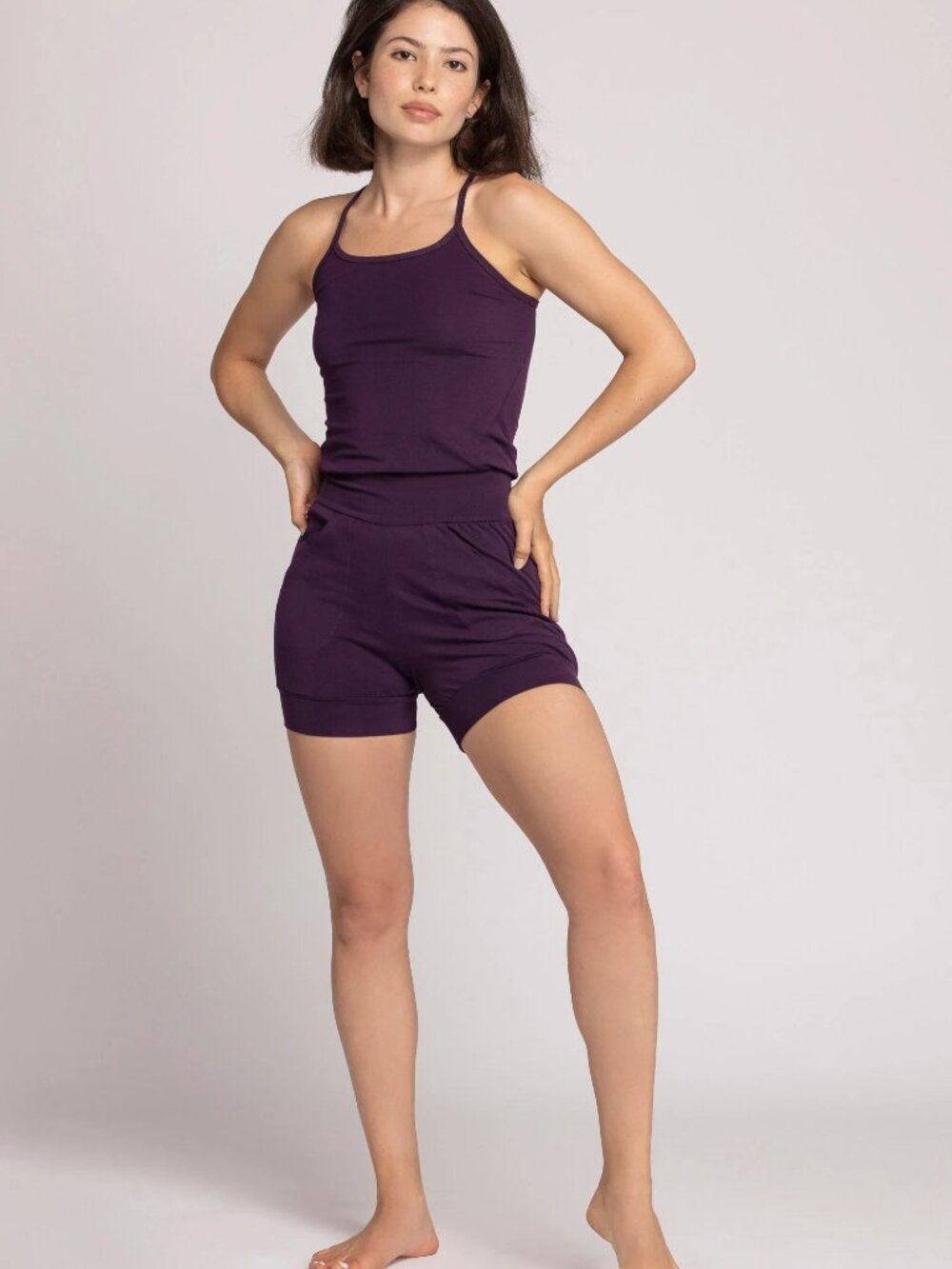 Ripple Yoga Wear Short Jumpsuit (white)